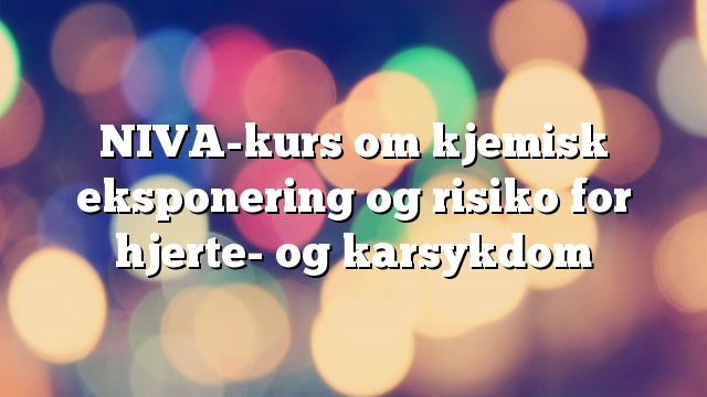 NIVA-kurs om kjemisk eksponering og risiko for hjerte- og karsykdom