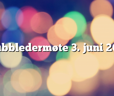 Klubbledermøte 3. juni 2020