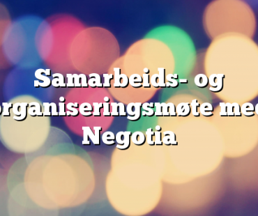 Samarbeids- og organiseringsmøte med Negotia