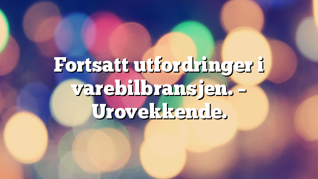 Fortsatt utfordringer i varebilbransjen. – Urovekkende.