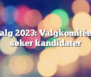 Valg 2023: Valgkomitéen søker kandidater