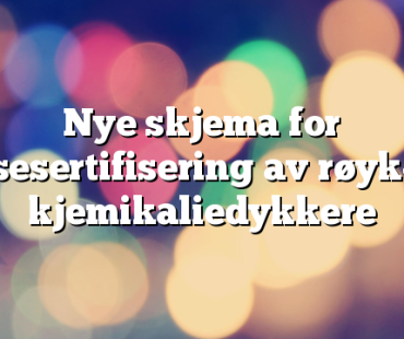 Nye skjema for helsesertifisering av røyk- og kjemikaliedykkere