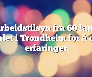 Arbeidstilsyn fra 60 land samlet i Trondheim for å dele erfaringer