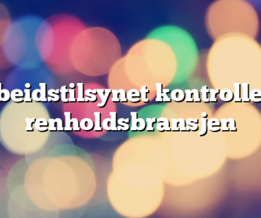 Arbeidstilsynet kontrollerer renholdsbransjen