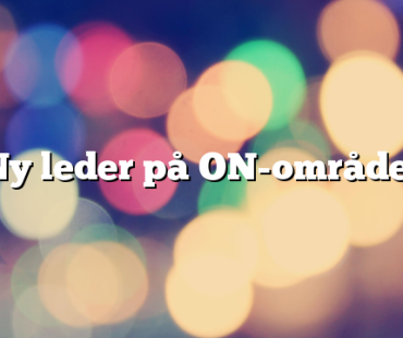 Ny leder på ON-området