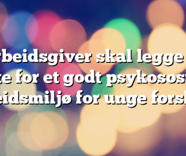 Arbeidsgiver skal legge til rette for et godt psykososialt arbeidsmiljø for unge forskere